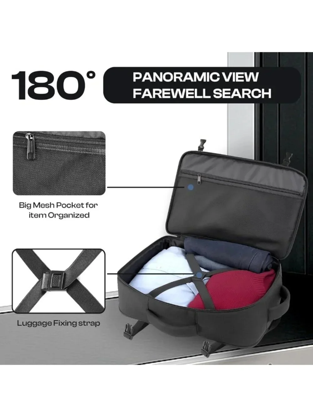 Extra Large 40L-50L Carry-On Backpack, Expandable, Water-Resistant, TSA